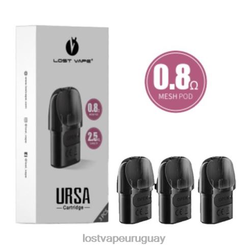Lost Vape URSA vainas de repuesto | 2,5 ml (paquete de 3) negro 0.8ohm - Lost Vape Sale Uruguay B8F4V123